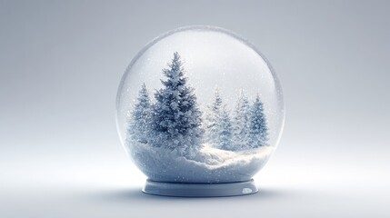Wall Mural - Empty snow globe on white background for winter and christmas design projects, festive seasonal decoration element for holiday mockups, creative crafts, and winter-themed illustrations