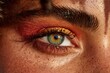 © rifai_art - Close-up view showcasing a human eye with vibrant eye shadow and intricate details