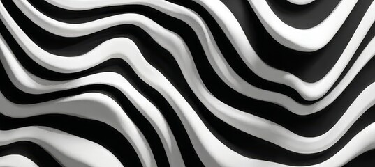 Wall Mural - Dynamic Flowing Monochrome Swirls Creating Unique Visual Patterns in Black and White Art Background