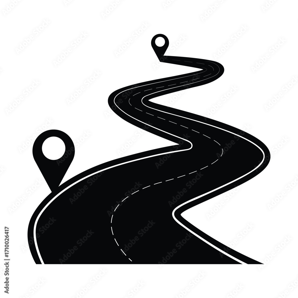Road icon vector illustration with path location navigation route ...