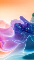 Canvas Print - stunning dreamy wave effect abstract background, soft dusk colors, flowing forms, and light effects