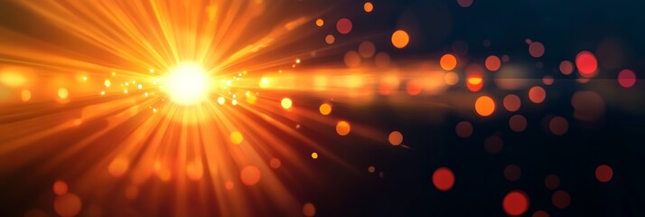 Canvas Print - radiant sunlight bursting from a central point with soft glowing particles for modern aesthetic
