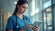 © vionaang - Female Nurse Using Health App on Digital Tablet