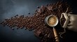 © raden - Dark Coffee Beans and Chocolate with Turkish Coffee Pot.