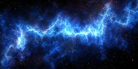 Wall Mural - Stunning Vivid Cobalt Cosmic Cloud Shimmers Gracefully in the Depths of the Starry Universe.
