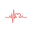 © Kakoli - Red heartbeat ekg line graphic symbolizing love and life energy pulse transparent background