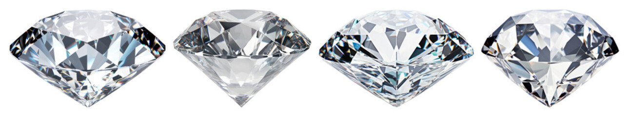Wall Mural - PNG Sparkling diamonds showcase brilliance, element set on transparent background