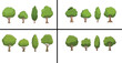 © vector _2 - Cartoon trees set isolated on a white background. Simple modern style. Cute green plants, forest. Can be used to illustrate any nature or healthy lifestyle topic. Flat style vector illustration.