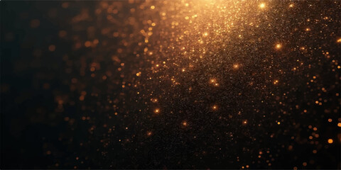 Wall Mural - An explosive burst of gold dust and bright particles sparkles across the night sky, celebrating a winter holiday
