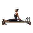 © Vika Tokalova - Pilates reformer with carriage extended, capturing intricate details isolated on a white background