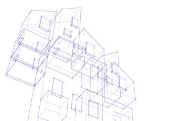Wall Mural - abstract architecture concept building 3d