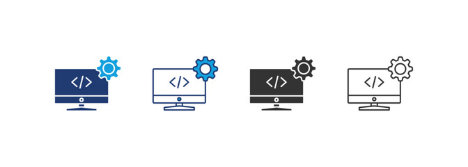 Software Development Icon Set Multiple Style Collection