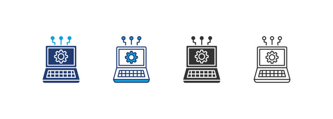 Information Technology Icon Set Multiple Style Collection