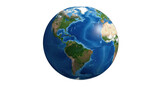 Isolated Planet Earth showing the American continents on a simulated globe with real features
