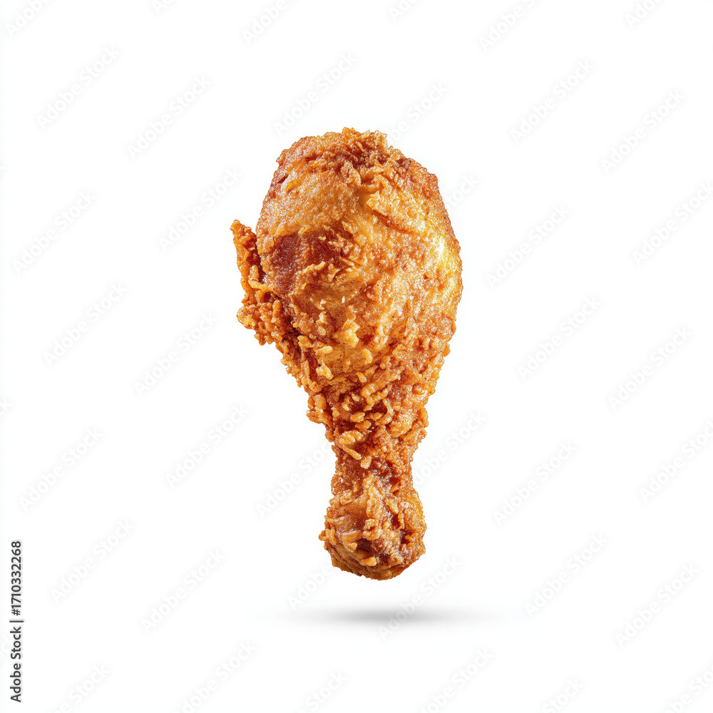 High-resolution fried chicken drumstick cutout with crisp edges ...