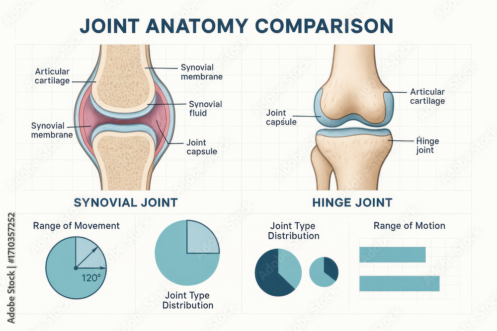 Joint Anatomy Comparison Diagram Synovial And Hinge Joints Stock joint-anatomy-comparison-diagram-synovial-and-hinge-joints-stock