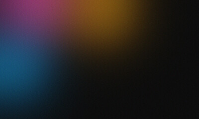 Abstract blurred background with gradient of blue pink and orange blending into dark space effect