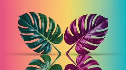 Colorful Tropical Leaf Gradient