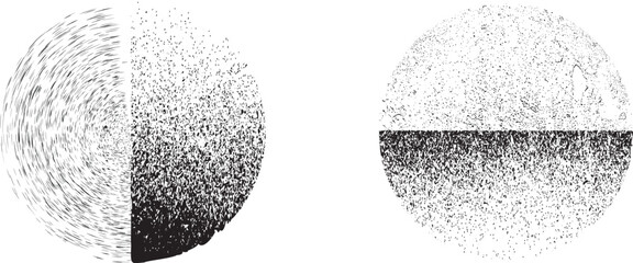 Wall Mural - sprayed black half circle form .graffiti art design . noise dispersion circle . spray effect .grunge