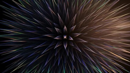 Abstract Geometric Pattern with Sharp Lines and Dark Blue and Golden Hues on a Black Background