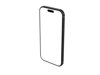 High-quality photo of a modern smartphone with a blank screen, ideal for app presentations, website mockups, and technology marketing.  Clean design, isolated on whit
