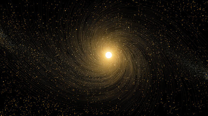 Wall Mural - Spiral galaxy with glowing star center in space