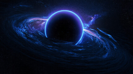 Wall Mural - Glowing Black Hole in Deep Outer Space