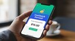 © Muhammad - Exciting cashback earned notification on smartphone screen, money saving rewards for shopping