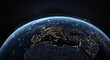 © A R - Global network connections illuminate Earth from space, showcasing interconnectedness and modern technology