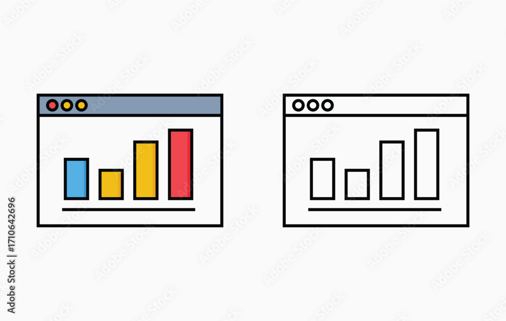 Windows Xp Bar Graph Icon Two simple bar chart window icons showing upward trends and data growth ...