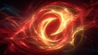 © Atmospheric stock - Abstract fiery spiral in cosmic red and gold energy swirls