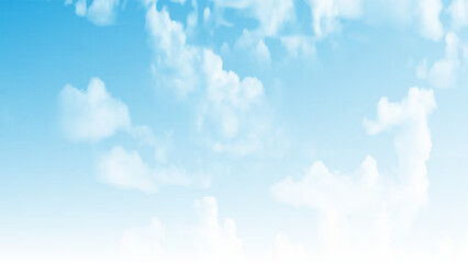 Wall Mural - Clear blue sky with a few clouds. The sky is very bright and the clouds are scattered throughout. 