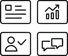 Business card svg icon set 