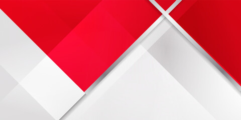 Abstract Red and White Geometric Background with Modern Overlapping Shapes. Suit for banner, web, brochure, poster and presentation
