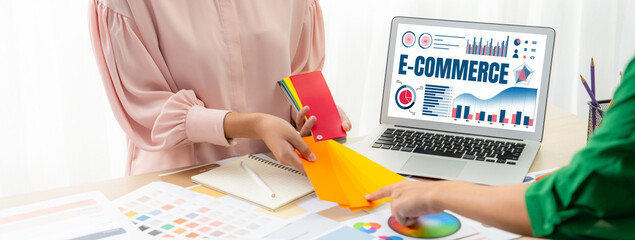 Wall Mural - E-commerce data software provide brisk dashboard for sale analysis to the online retail business