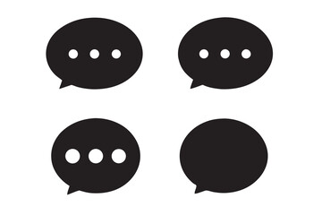 Collection of four speech bubble icons in various styles