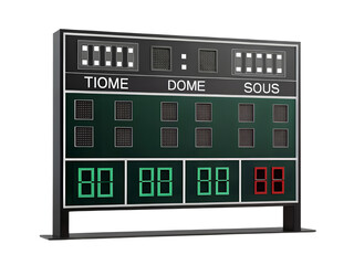 Scoreboard isolated on transparent background for sport use