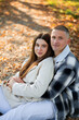 © Kristina89 - Portrait of a young happy couple in love in an autumn yellow park. Enjoying life.