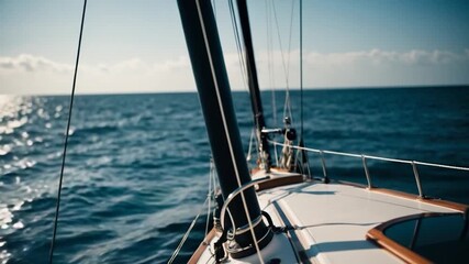 Wall Mural - A view of the ocean from a sailboat