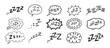 © Yanka - Zzz Zzzz bed sleep snore sound bubble set, snooze nap Z sound icon cloud set. Sleepy Zzz doodle hand drawn line icons
