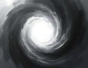 Wall Mural - Grayscale abstract vortex swirls into bright light. Digital art background with motion and energy. Swirling pattern creates dramatic effect. Can be used for science or fantasy themes.