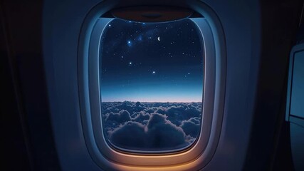 Wall Mural - View of the sky from an airplane window, suitable for travel and adventure concepts