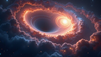 Wall Mural - Celestial Vortex of Fiery Clouds