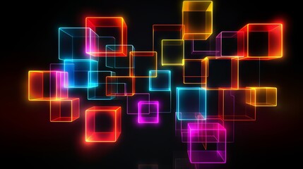 Wall Mural - colorful image of cubes in various colors. the image is abstract and has a vibrant, energetic feel t