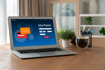 Wall Mural - Online payment platform for modish money transfer on the internet netowrk