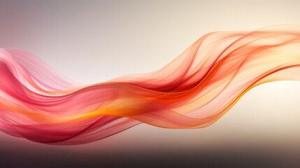 Wall Mural - long red and orange wave with a white background. the wave is very long and has a lot of detail