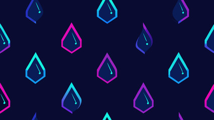 Black, glossy water drops form a triangle pattern for a modern web design icon
