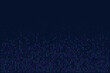 © SimpleDesignStudio - Abstract digital binary code background with falling and fading numbers, representing data stream, technology, and programming concepts on a dark blue backdrop.