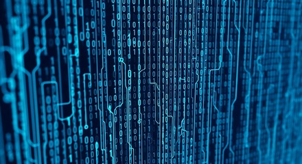 Binary Code Digital Abstract Background.