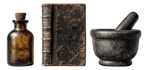 Vintage Apothecary Objects on Transparent Background